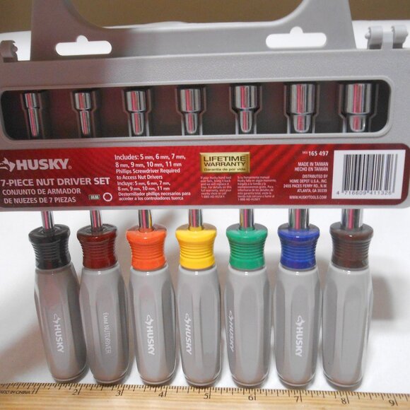 NEW HUSKY 7 PIECE NUT DRIVER SET w/ TOOL HANDLE LIFETIME WARRANTY 5MM-11MM 🎁👨 - Picture 1 of 9
